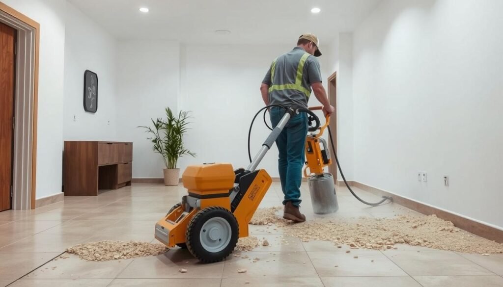 controlled tile demolition